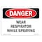 Signmission OSHA Danger Sign, Wear Respirator While Spraying, 10in X 7in Rigid Plastic, 10" W, 7" H, Landscape OS-DS-P-710-L-1617 - alternate 1